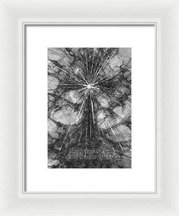 Chaos Order Cross 23 - Black and White - Framed Print