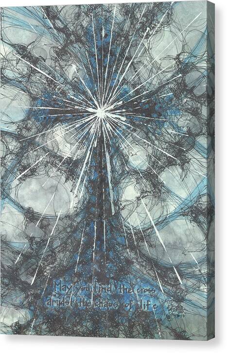 Chaos Order Cross 23 - Glorious Blue - Canvas Print