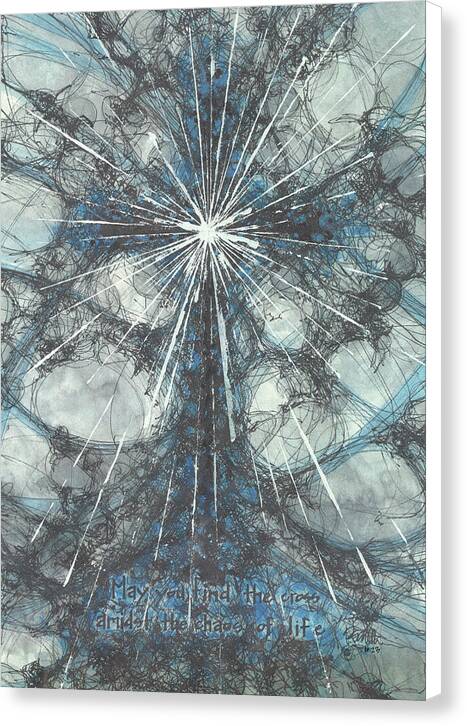 Chaos Order Cross 23 - Glorious Blue - Canvas Print