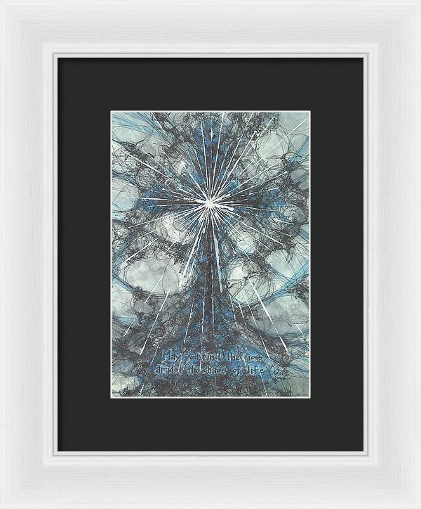 Chaos Order Cross 23 - Glorious Blue - Framed Print