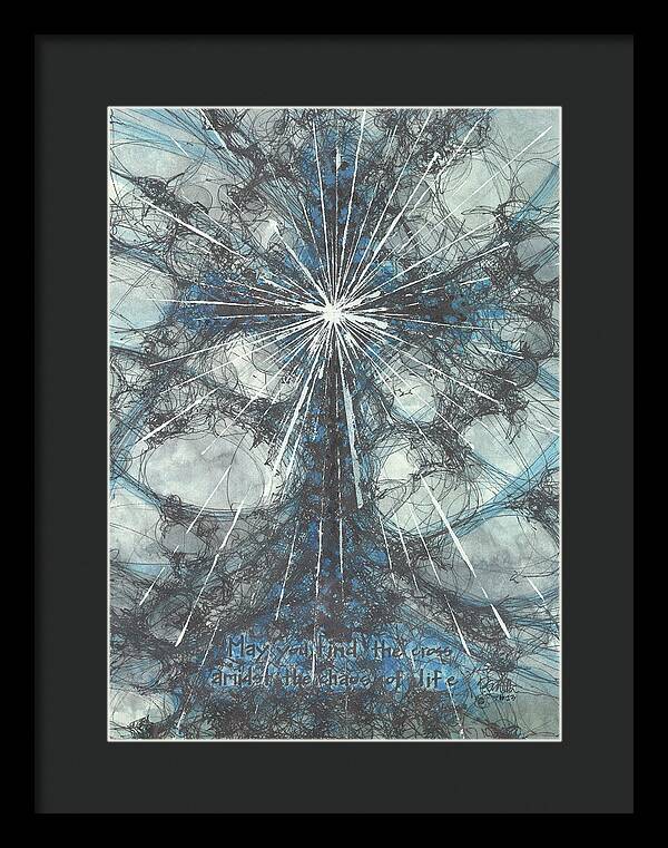 Chaos Order Cross 23 - Glorious Blue - Framed Print