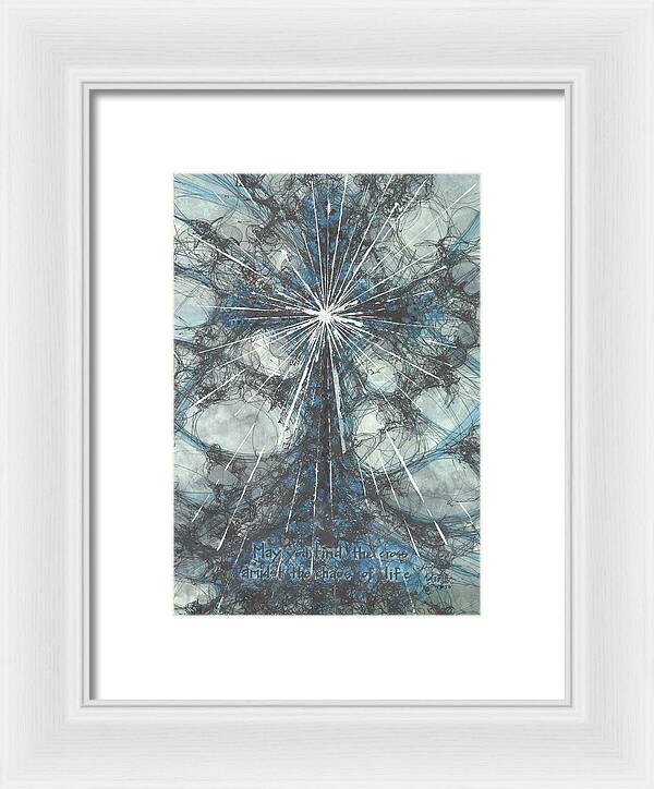 Chaos Order Cross 23 - Glorious Blue - Framed Print