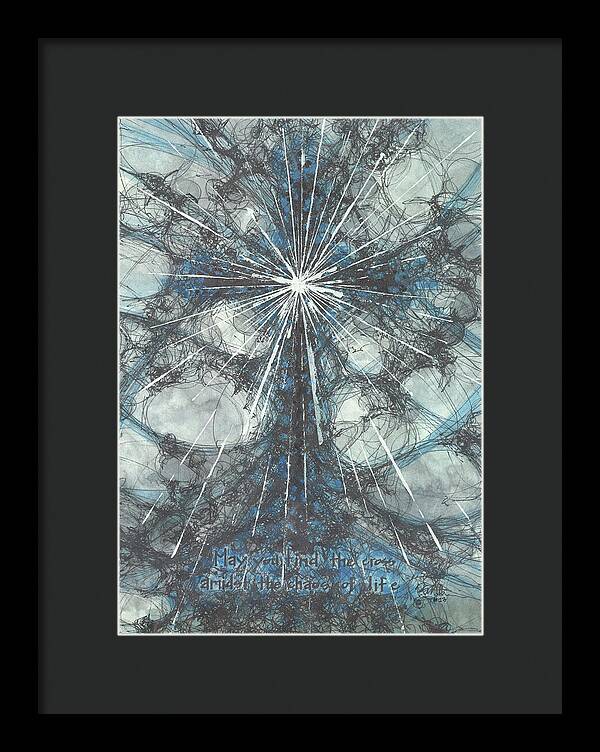 Chaos Order Cross 23 - Glorious Blue - Framed Print