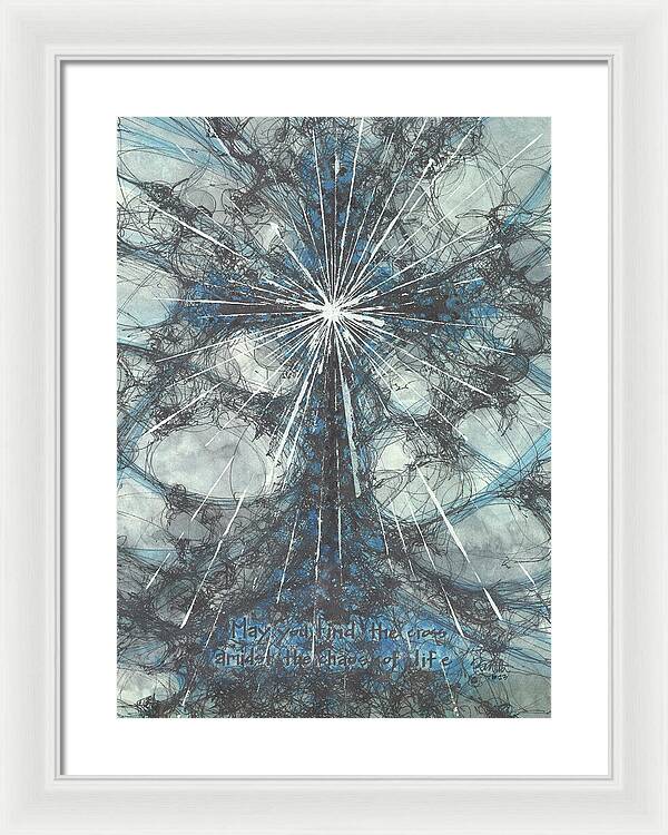 Chaos Order Cross 23 - Glorious Blue - Framed Print