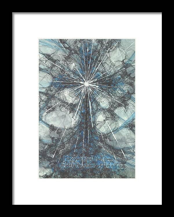 Chaos Order Cross 23 - Glorious Blue - Framed Print