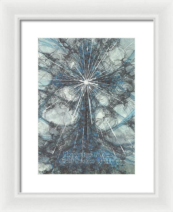 Chaos Order Cross 23 - Glorious Blue - Framed Print