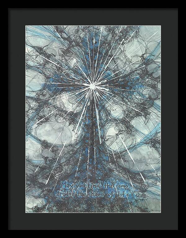 Chaos Order Cross 23 - Glorious Blue - Framed Print