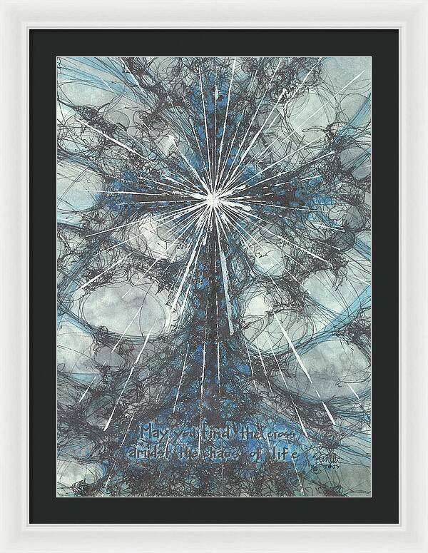 Chaos Order Cross 23 - Glorious Blue - Framed Print