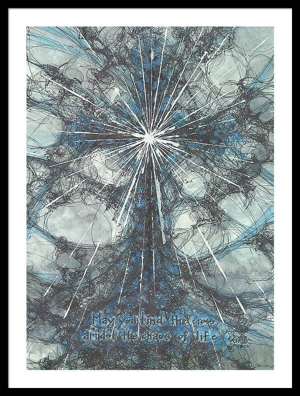 Chaos Order Cross 23 - Glorious Blue - Framed Print