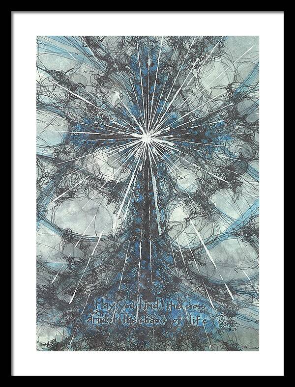 Chaos Order Cross 23 - Glorious Blue - Framed Print