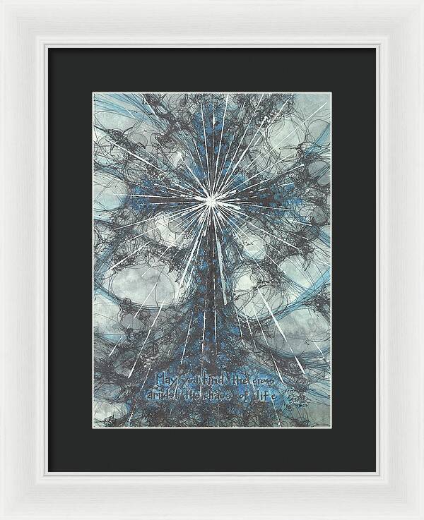 Chaos Order Cross 23 - Glorious Blue - Framed Print