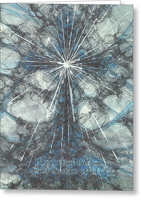 Chaos Order Cross 23 - Glorious Blue - Greeting Card