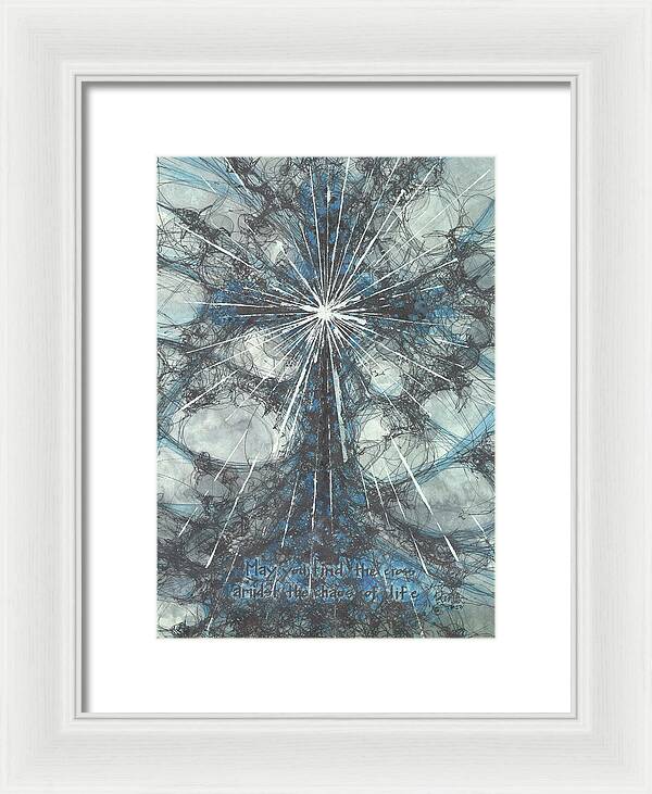 Chaos Order Cross 23 - Glorious Blue - Framed Print