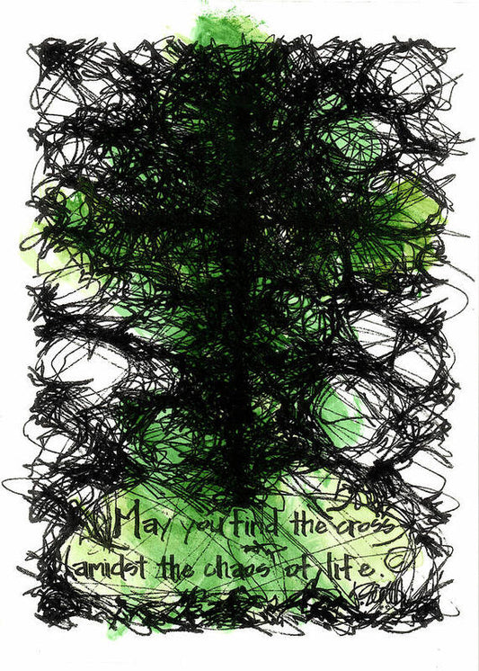 Chaos Order Cross 08 - Joyful Green - Art Print