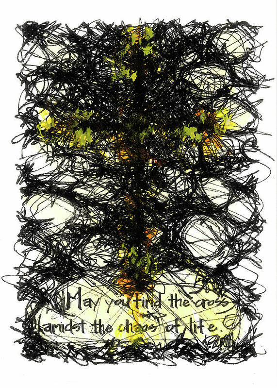 Chaos Order Cross 08 - Luminous Yellow - Art Print