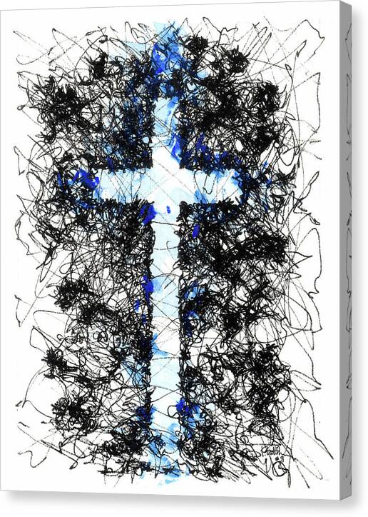 Chaos Order Cross 09 - Glorious Blue - Canvas Print