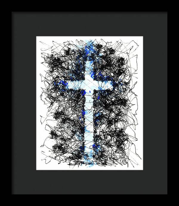 Chaos Order Cross 09 - Glorious Blue - Framed Print