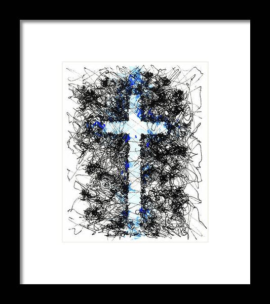 Chaos Order Cross 09 - Glorious Blue - Framed Print