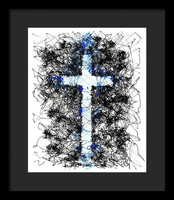 Chaos Order Cross 09 - Glorious Blue - Framed Print