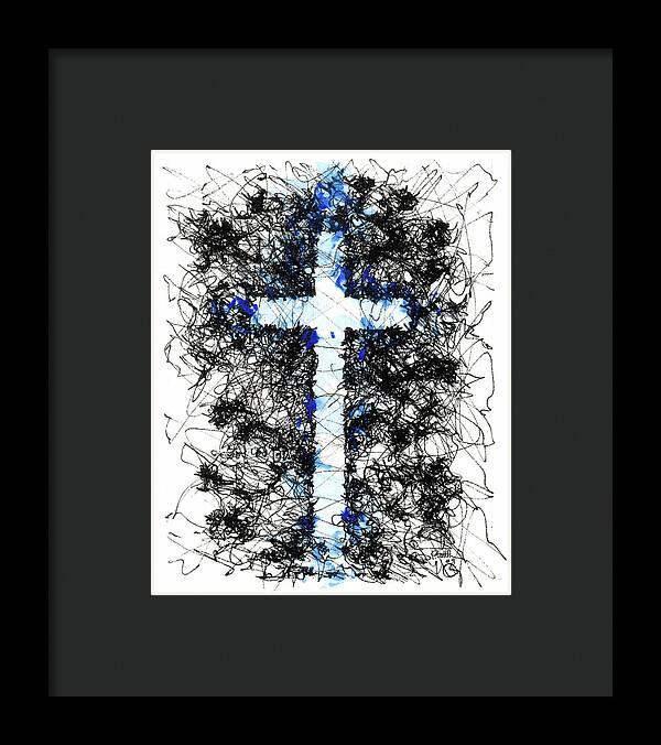 Chaos Order Cross 09 - Glorious Blue - Framed Print
