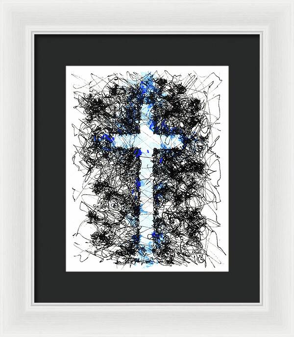 Chaos Order Cross 09 - Glorious Blue - Framed Print