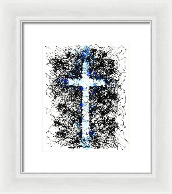 Chaos Order Cross 09 - Glorious Blue - Framed Print