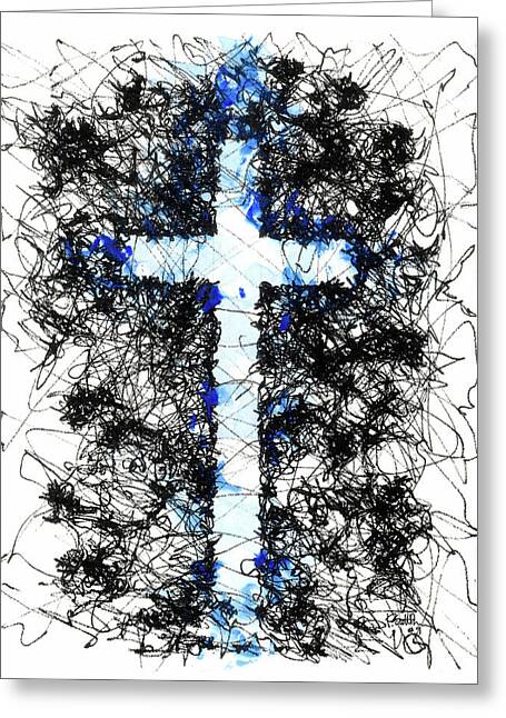 Chaos Order Cross 09 - Glorious Blue - Greeting Card