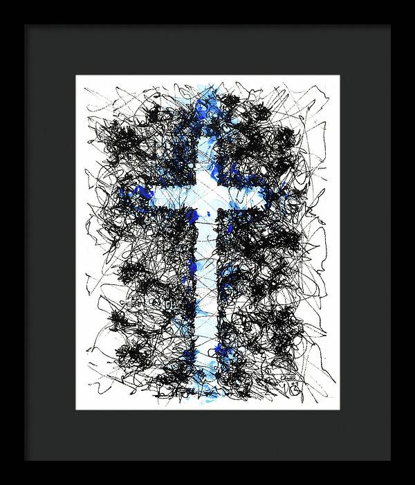Chaos Order Cross 09 - Glorious Blue - Framed Print