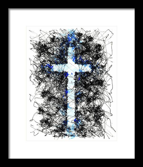 Chaos Order Cross 09 - Glorious Blue - Framed Print