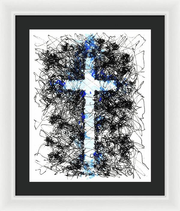 Chaos Order Cross 09 - Glorious Blue - Framed Print