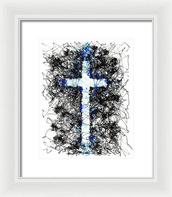 Chaos Order Cross 09 - Glorious Blue - Framed Print