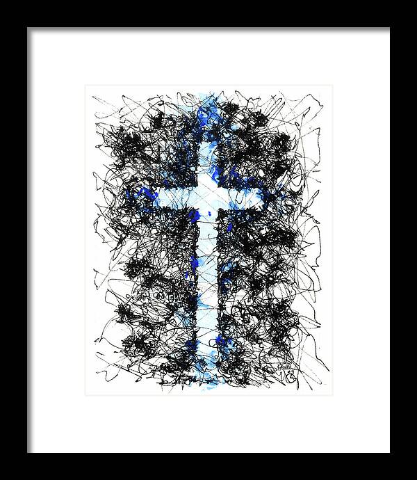 Chaos Order Cross 09 - Glorious Blue - Framed Print