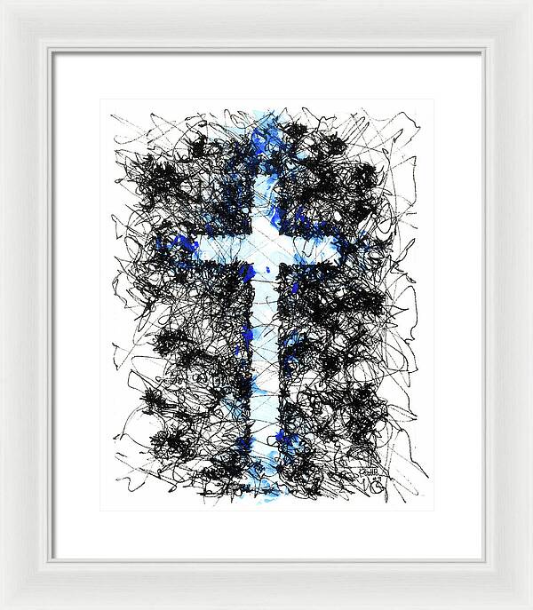 Chaos Order Cross 09 - Glorious Blue - Framed Print