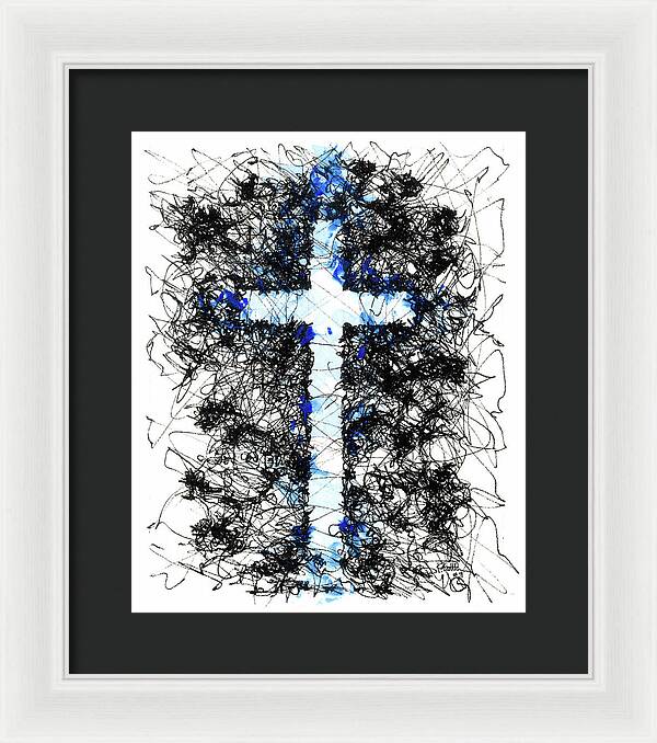 Chaos Order Cross 09 - Glorious Blue - Framed Print
