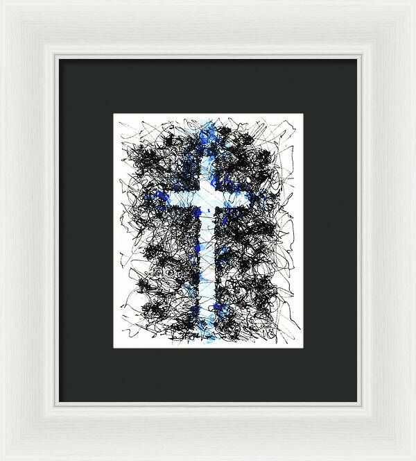 Chaos Order Cross 09 - Glorious Blue - Framed Print