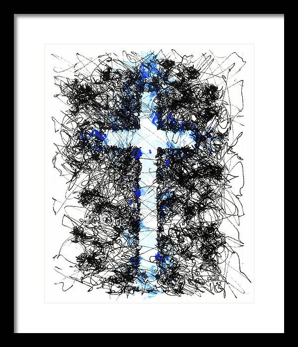 Chaos Order Cross 09 - Glorious Blue - Framed Print