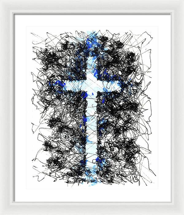 Chaos Order Cross 09 - Glorious Blue - Framed Print