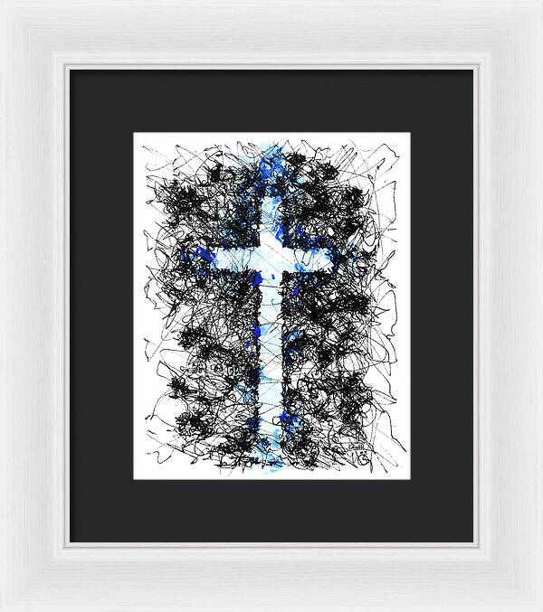Chaos Order Cross 09 - Glorious Blue - Framed Print