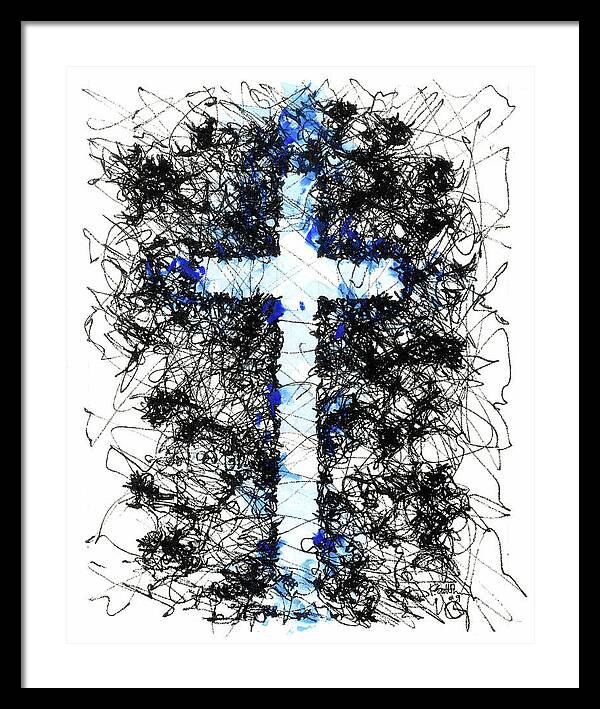 Chaos Order Cross 09 - Glorious Blue - Framed Print