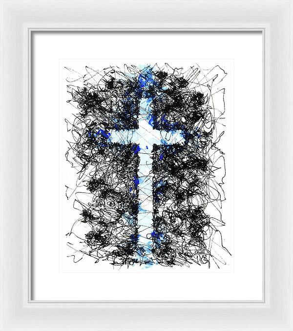 Chaos Order Cross 09 - Glorious Blue - Framed Print