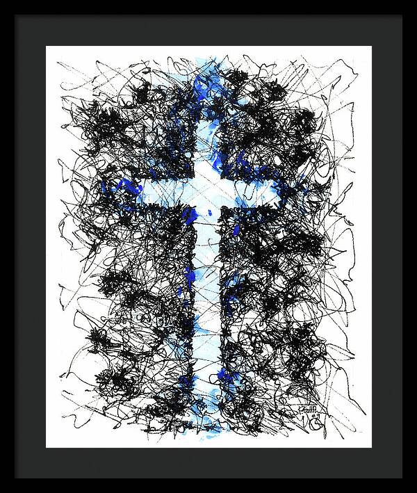 Chaos Order Cross 09 - Glorious Blue - Framed Print