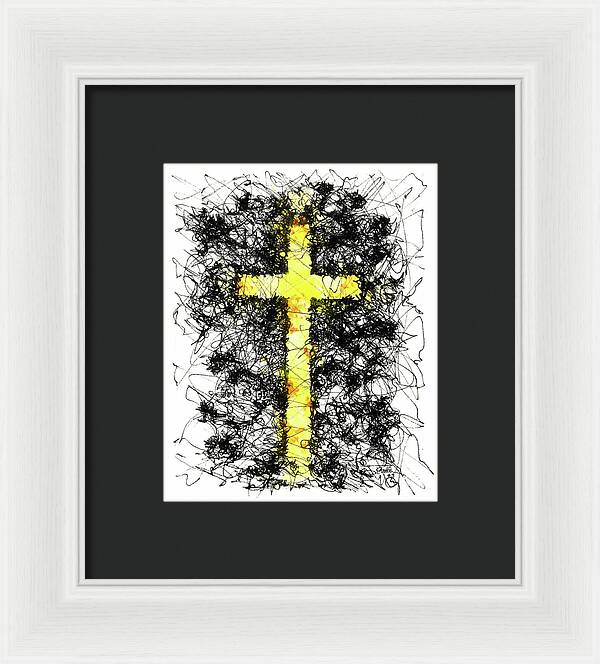 Chaos Order Cross 09 - Luminous Yellow - Framed Print