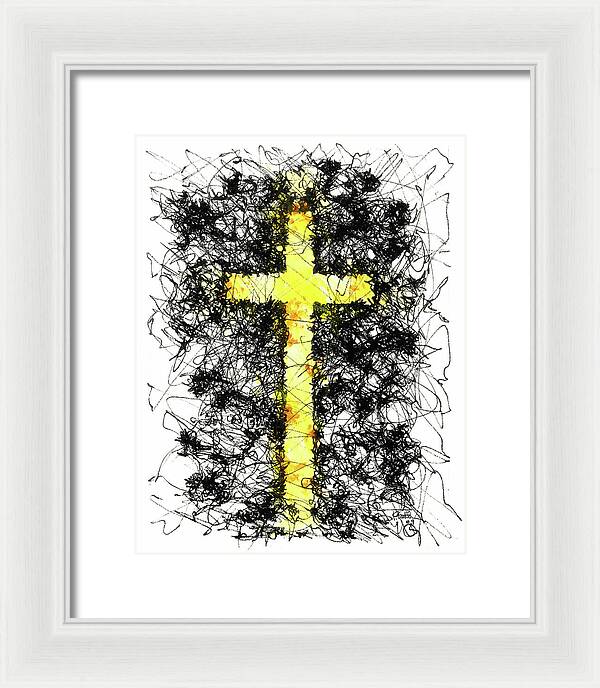 Chaos Order Cross 09 - Luminous Yellow - Framed Print