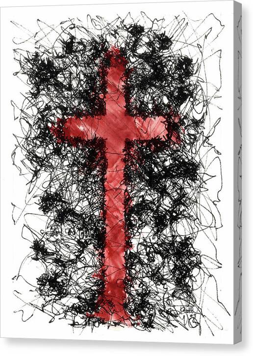Chaos Order Cross 09 - Sorrowful Red - Canvas Print