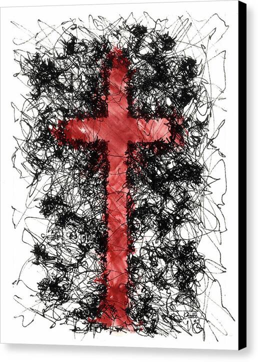 Chaos Order Cross 09 - Sorrowful Red - Canvas Print