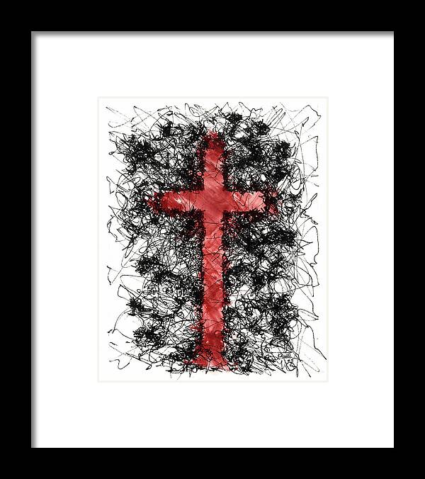 Chaos Order Cross 09 - Sorrowful Red - Framed Print