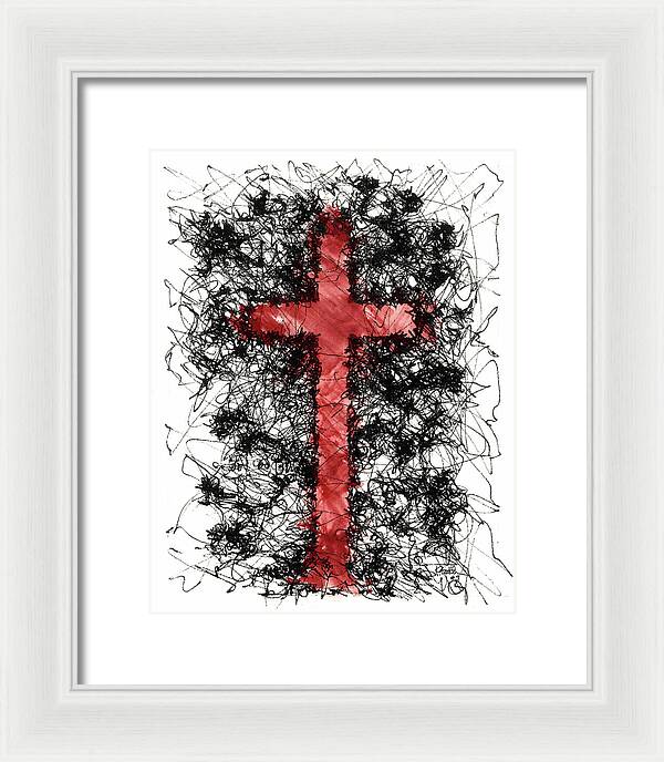 Chaos Order Cross 09 - Sorrowful Red - Framed Print