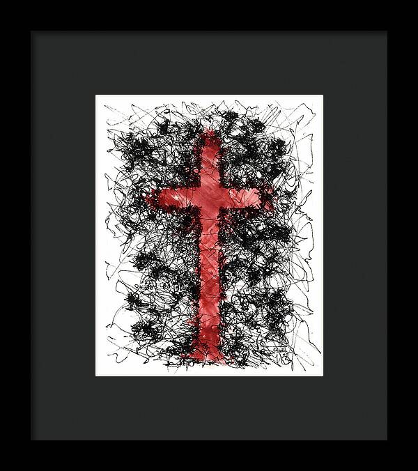 Chaos Order Cross 09 - Sorrowful Red - Framed Print