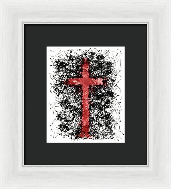 Chaos Order Cross 09 - Sorrowful Red - Framed Print