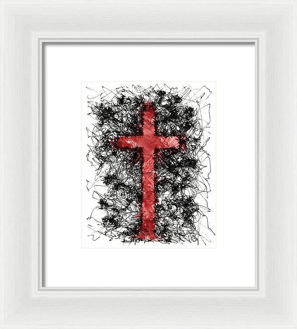 Chaos Order Cross 09 - Sorrowful Red - Framed Print